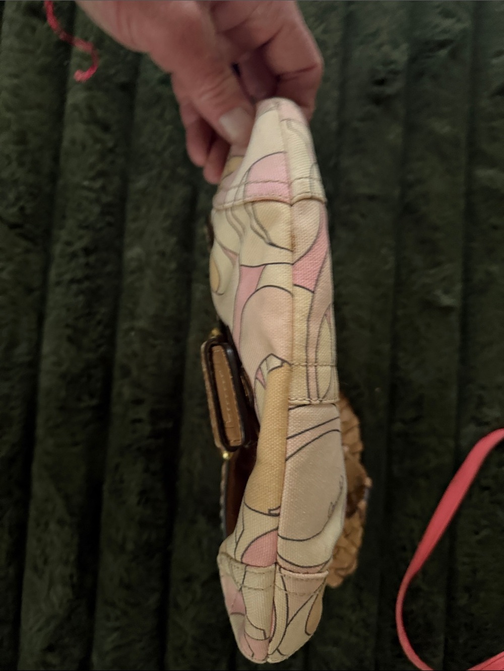 Coach Pink, Tan and Cream Signature Buckle Mini Shoulder Bag - Picture 7 of 11